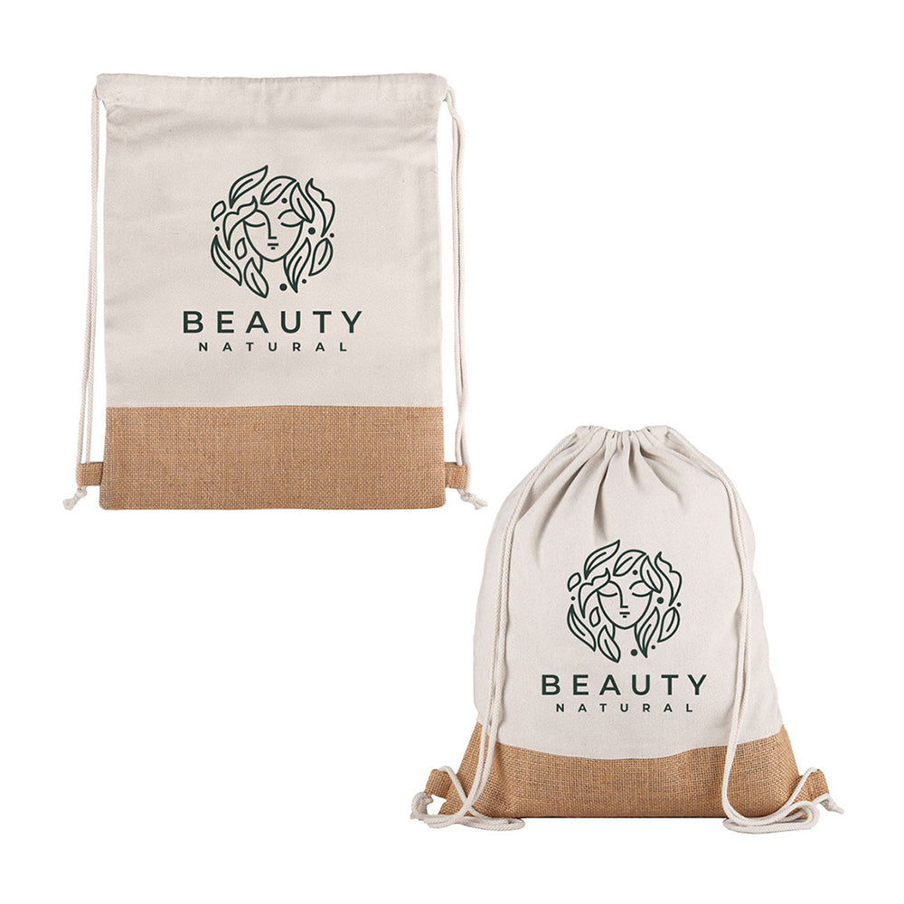 Cotton & Jute Drawstring Bag
