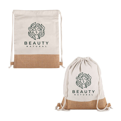 Cotton & Jute Drawstring Bag