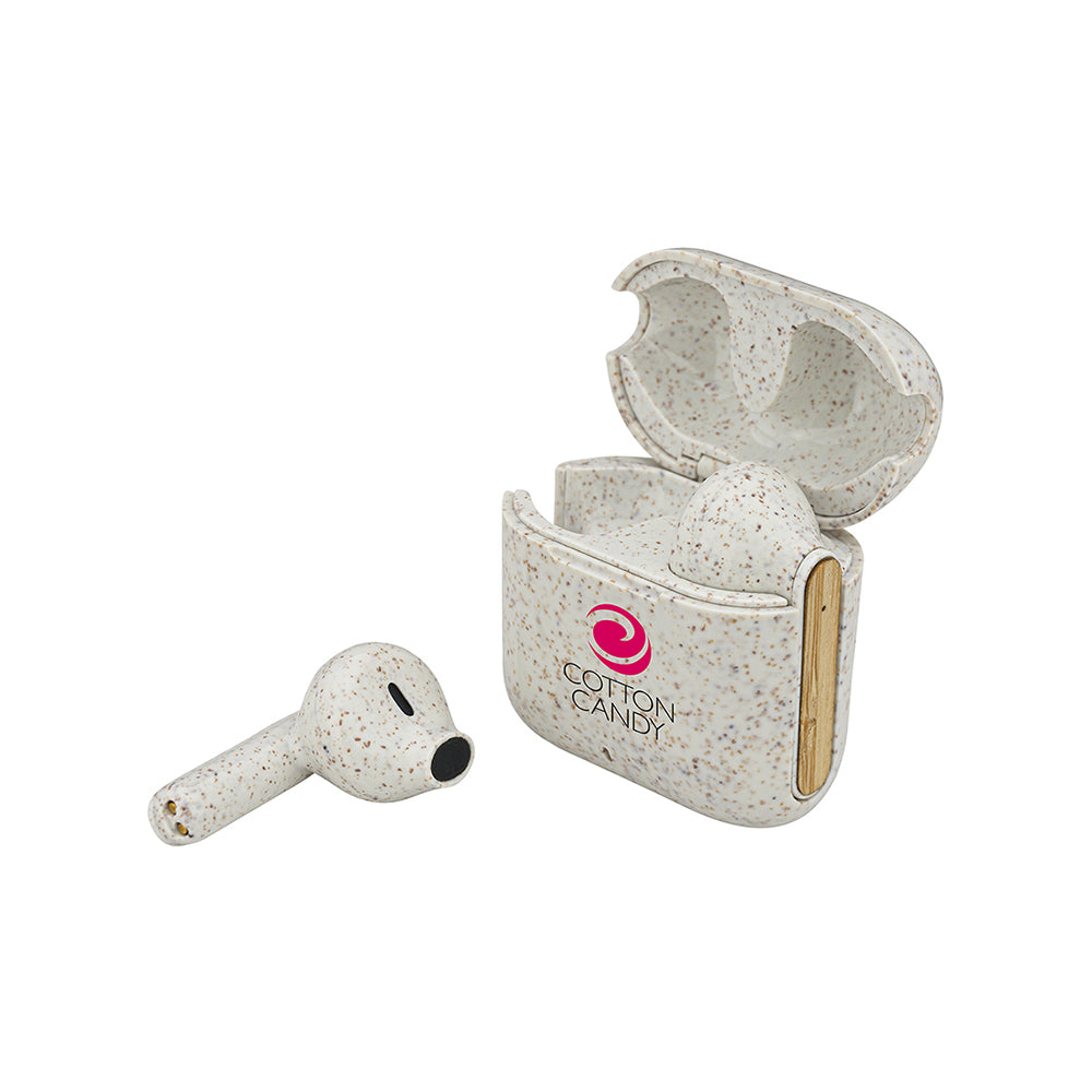 Wheat Straw & Bamboo Earbuds & Case